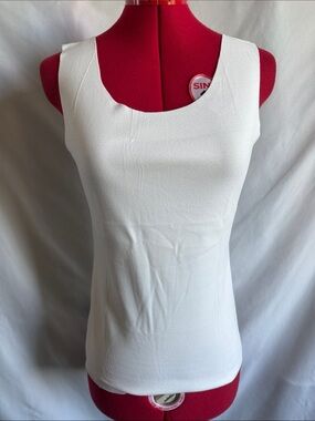 Scoop Neck White Tank Top